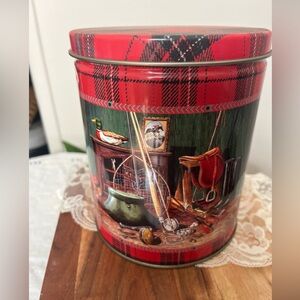 Plaid Fishing & Equestrian Vintage Style Decorative Tin